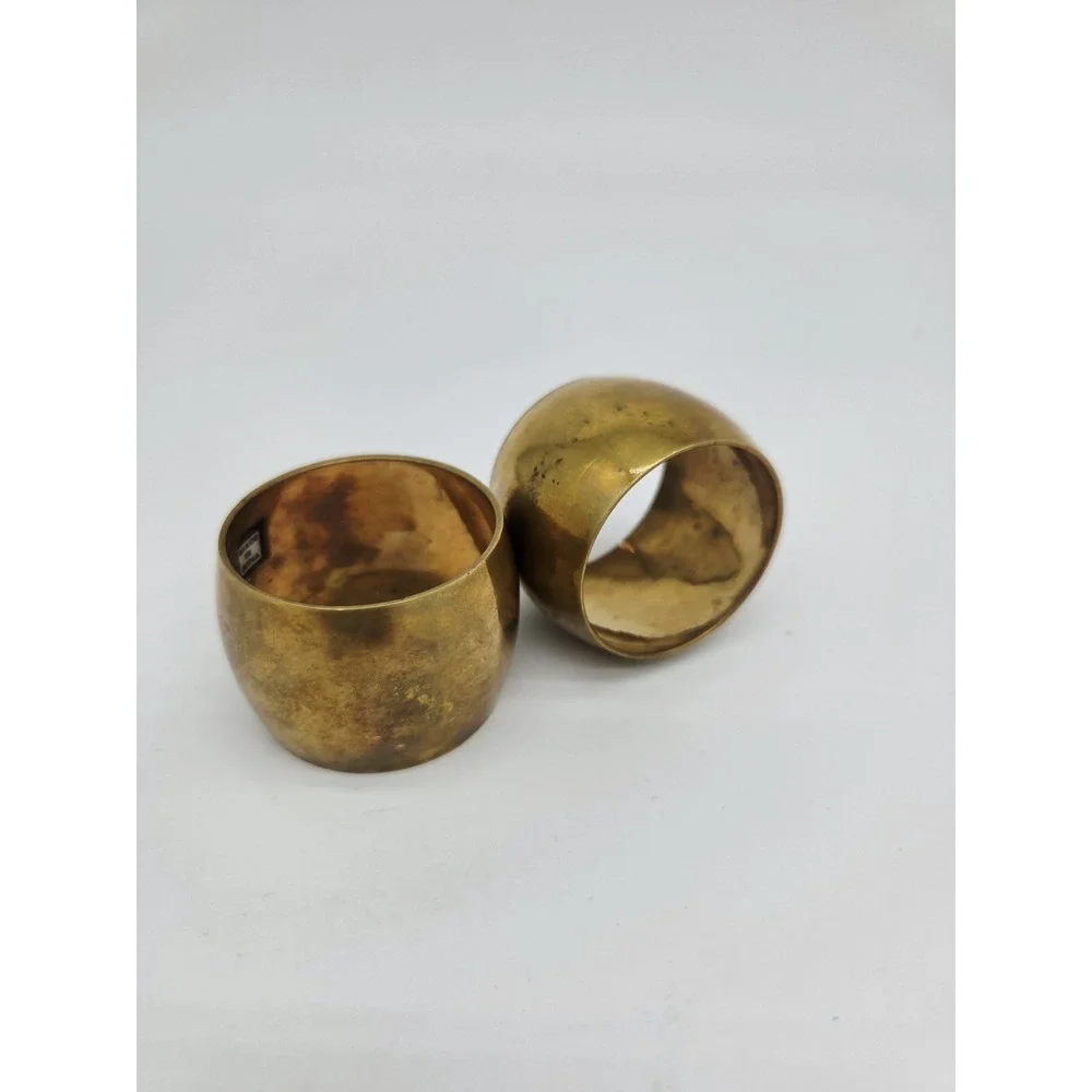 Indian Brass Round Napkin Rings Set of 2